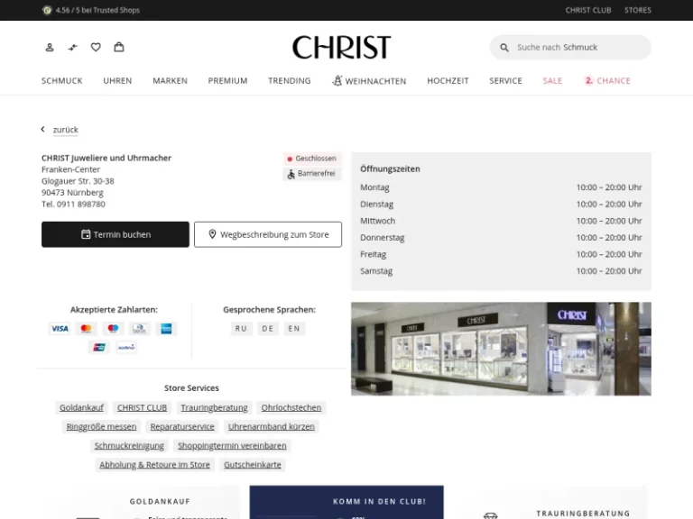 CHRIST Juweliere und Uhrmacher - Geschenkladen in Nürnberg