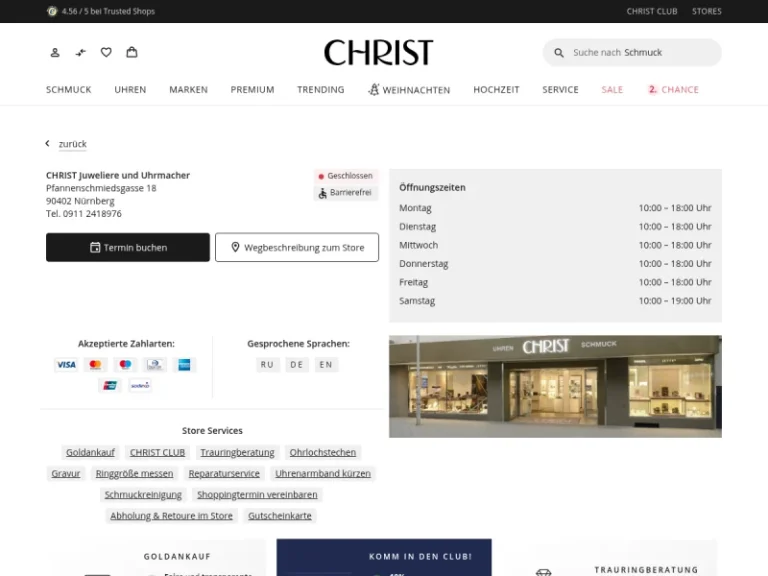 CHRIST Juweliere und Uhrmacher - Geschenkladen in Nürnberg