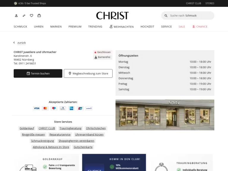 CHRIST Juweliere und Uhrmacher - Geschenkladen in Nürnberg