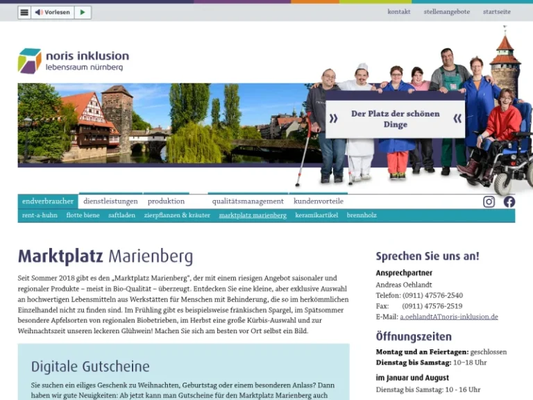 Marktplatz Marienberg – noris inklusion gGmbH - Bioladen in Nürnberg