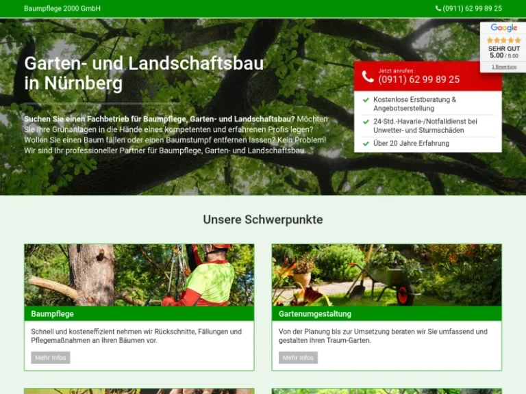 Baumpflege 2000 GmbH - Gartenbauer in Nürnberg