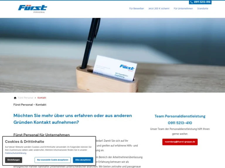 Fürst Personal - Arbeitsvermittlung in Nürnberg