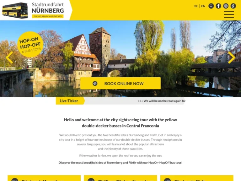 Stadtrundfahrt Nürnberg- Die gelben Doppeldecker - Stadtrundfahrtenveranstalter in Nürnberg