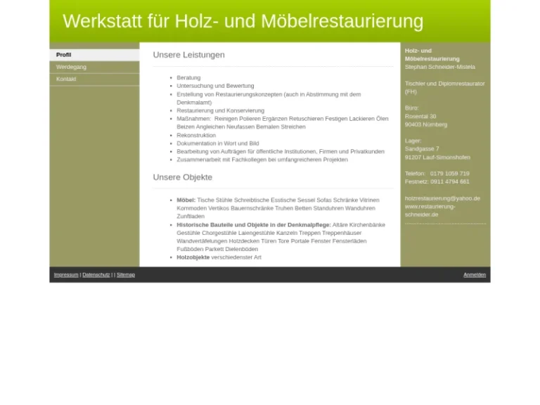 Möbel- und Holzrestaurierung – Stephan Schneider-Mistela - Kunstrestaurator in Nürnberg