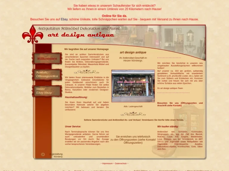 art-design-antique für Antiquitäten Stilmöbel und Kunst - Antiquitätengeschäft in Nürnberg