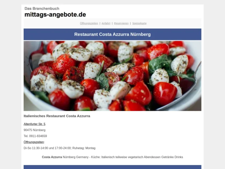 Ristorante Costa Azzurra - Italienisches Restaurant in Nürnberg