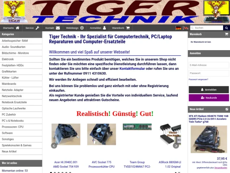 Tiger Technik - Computergeschäft in Nürnberg