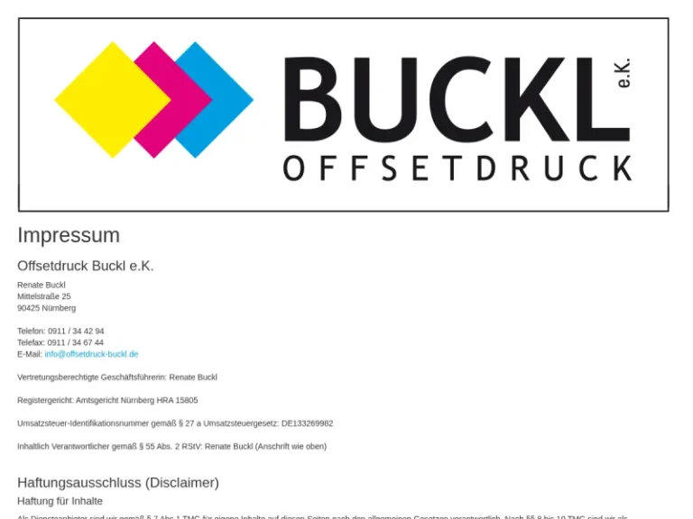 Offsetdruck Buckl e.K. - Druckerei in Nürnberg