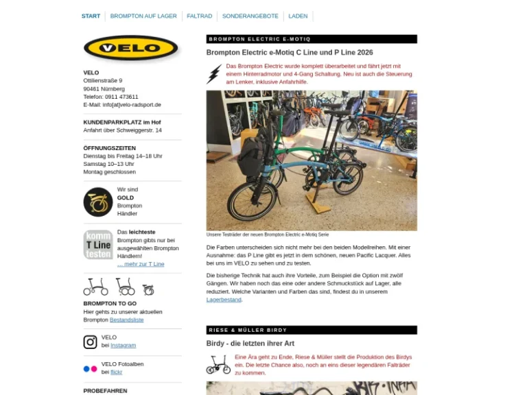 VELO Radsport - Fahrradgeschäft in Nürnberg