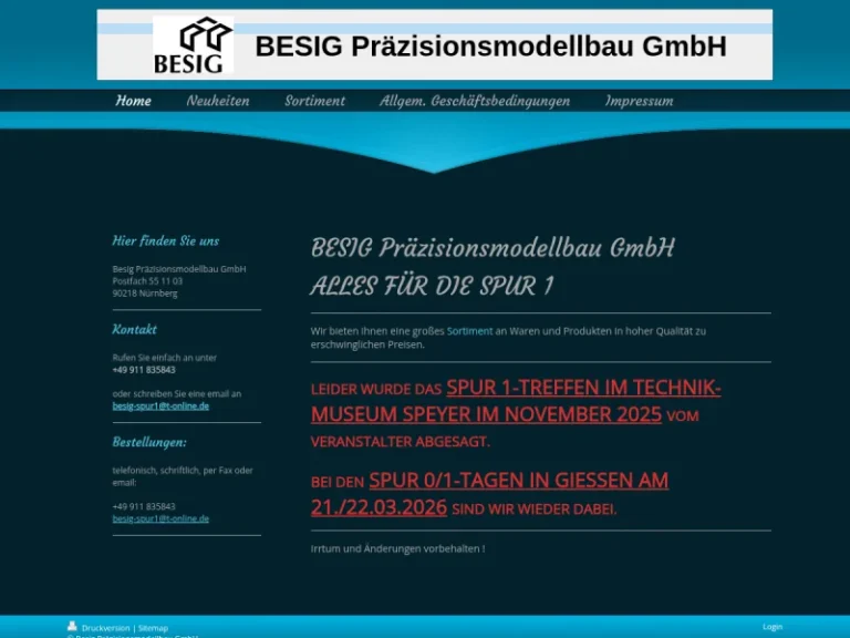 Besig Präzisionsmodellbau GmbH - Modellbauer in Nürnberg