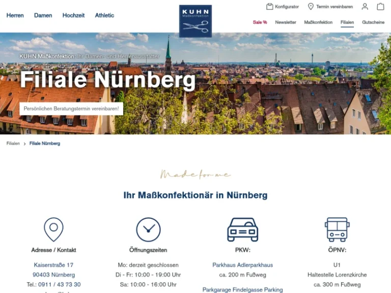 KUHN Maßkonfektion – Nürnberg - Damenmodengeschäft in Nürnberg