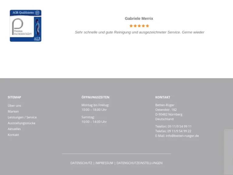 Betten Rüger – Ihr Bettenfachgeschäft in Nürnberg - Bettenfachgeschäft in Nürnberg