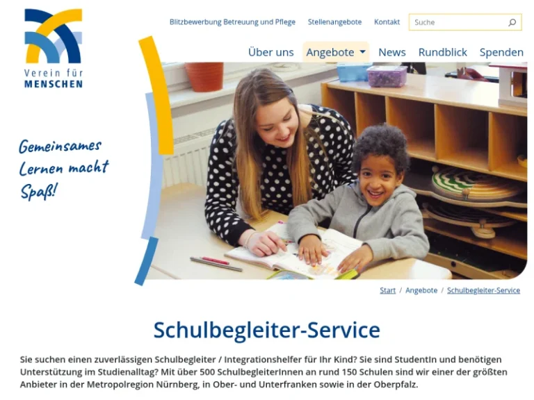 Schulbegleiter-Service - Dienst- und Hilfsorganisation für Menschen mit Behinderung in Nürnberg