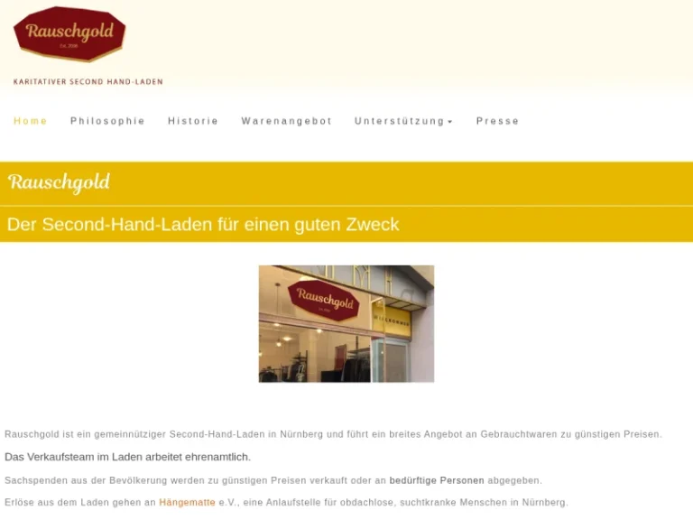 Rauschgold – Der Second-Hand-Laden für einen guten Zweck - Gebrauchtwarenhändler in Nürnberg