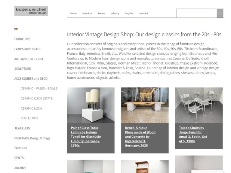 krader & reichert Interior-Design Mid-Century Vintage-Design Nürnberg - Geschäft für antike Möbel in Nürnberg