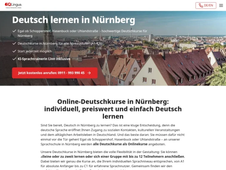Deutschkurs Nürnberg: iQ Lingua Sprachschule - Deutsch-Sprachschule in Nürnberg