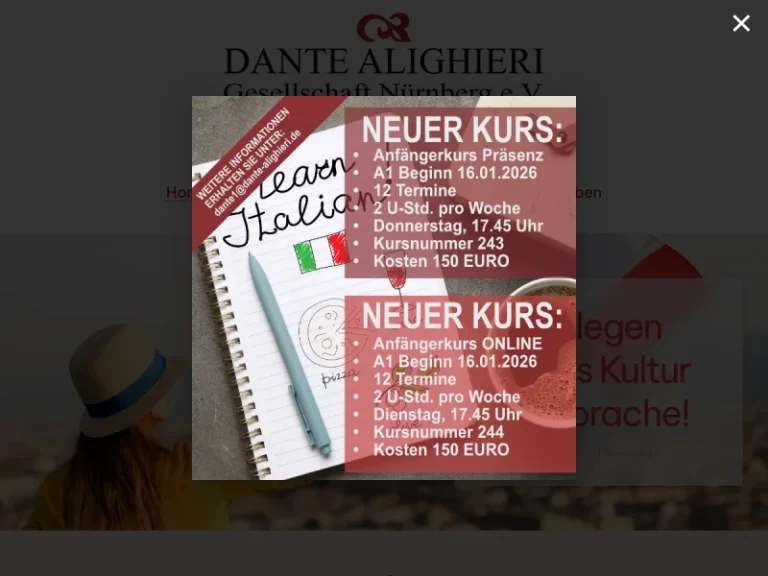 Dante Alighieri Gesellschaft Nürnberg e.V - Kulturzentrum in Nürnberg