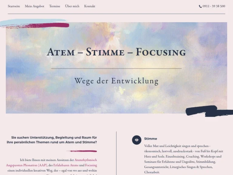 ATEM-STIMME-FOCUSING Susanne Schrage - Alternativmediziner in Nürnberg
