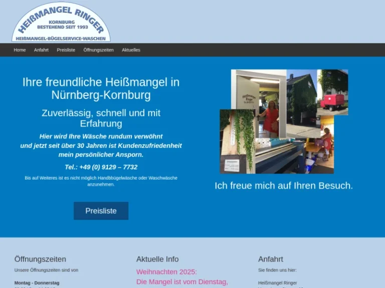 Ingrid Ringer, Heißmangel- Kornburg - Wäscherei in Nürnberg