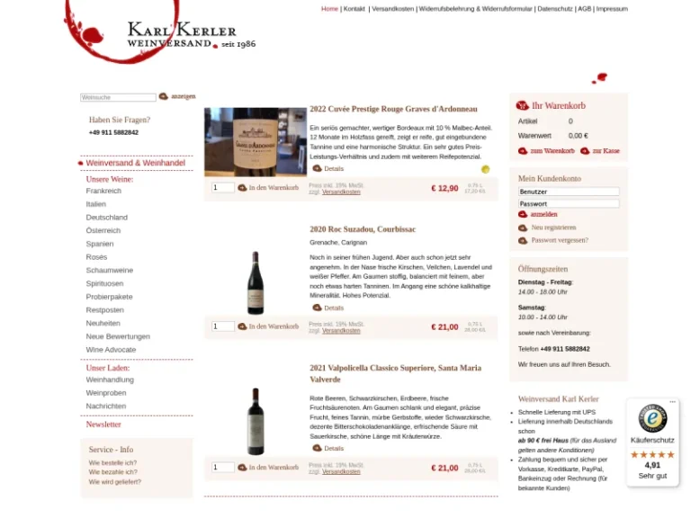 Karl Kerler Weinimport GmbH - Weinhandlung in Nürnberg