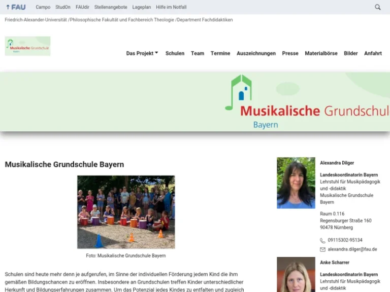 Musikalische Grundschule Bayern - Musikschule in Nürnberg