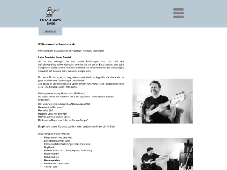lernebass.de | Lutz J. Mays - Musikschule in Nürnberg