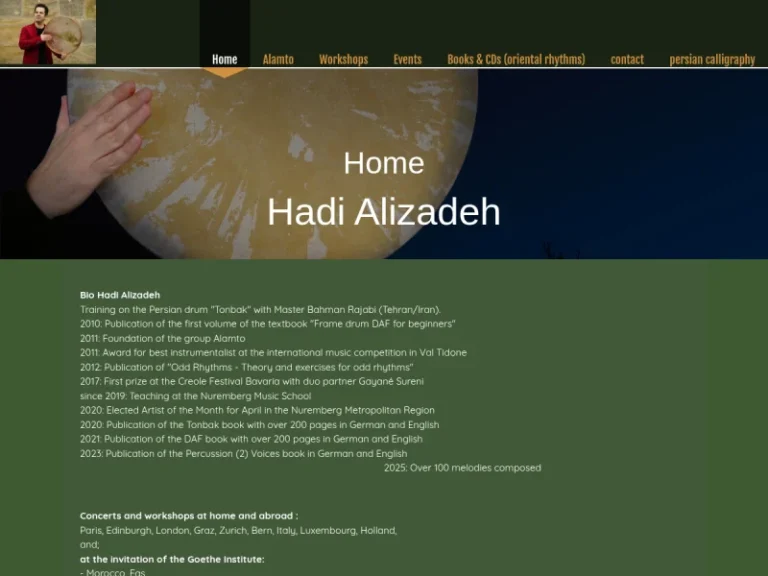 Hadi Alizadeh – Percussionist, author, composer, bandleader, soloist, Tonbak and Daf player - Künstler in Nürnberg