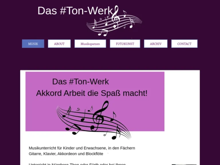 #Ton Werk Musikunterricht - Musikschule in Nürnberg