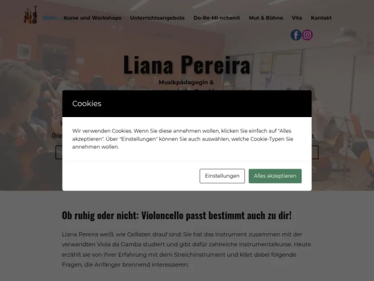 Liana Pereira Gambistin/Cellistin - Musikschule in Nürnberg