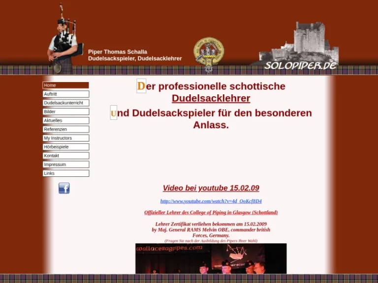 Dudelsackspieler und Dudelsacklehrer Thomas Schalla - Musikschule in Nürnberg