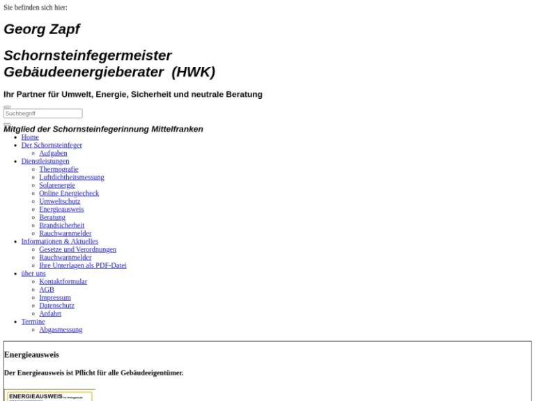 Georg Zapf - Schornsteinfeger in Nürnberg