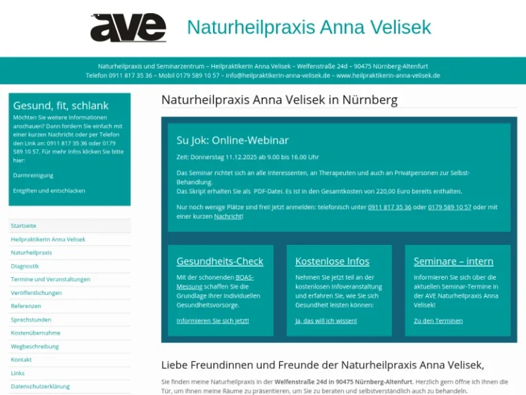 Naturheilpraxis und Seminarzentrum – Heilpraktikerin Anna Velisek - Alternativmediziner in Nürnberg