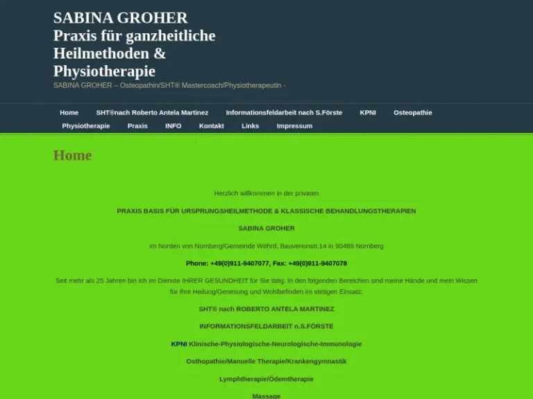 SABINA GROHER Privatpraxis für ganzheitliche Heilwesen - Osteopath in Nürnberg