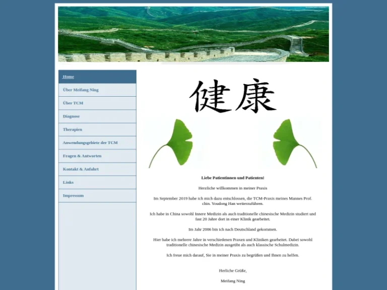 Meifang Ning – Fachärztin, TCM Praxis - Arzt in Nürnberg