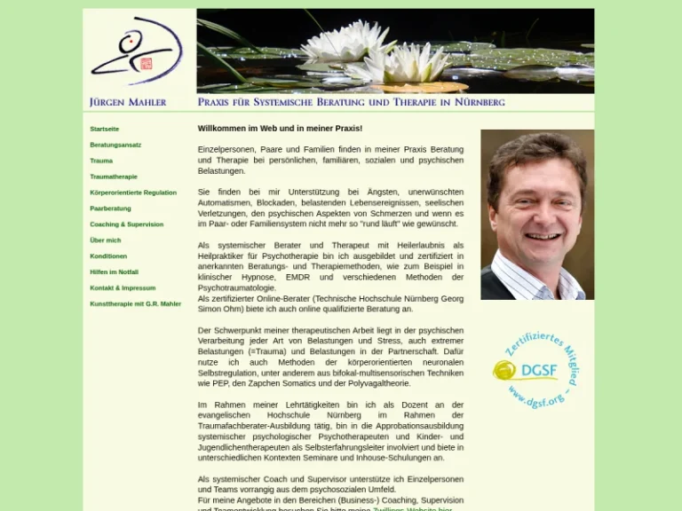 Jürgen Mahler – Praxis für systemische Beratung, Therapie und Supervision - PsychologischerBerater in Nürnberg