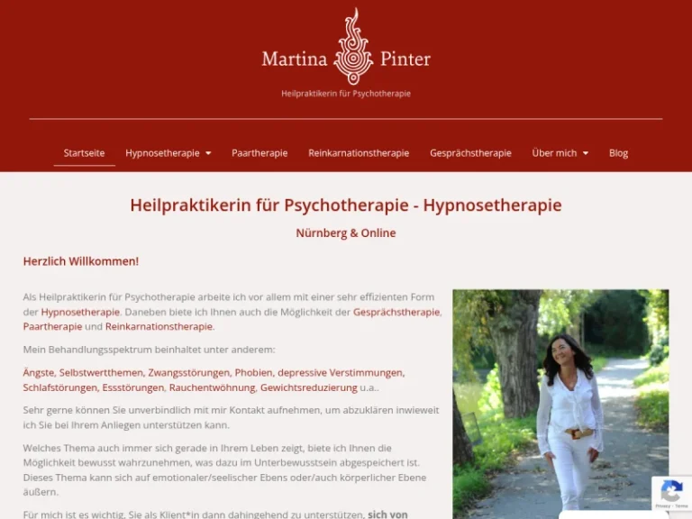 Hypnosetherapie – Heilpraktikerin f.Psychotherapie Martina Pinter - Hypnosetherapieservice in Nürnberg