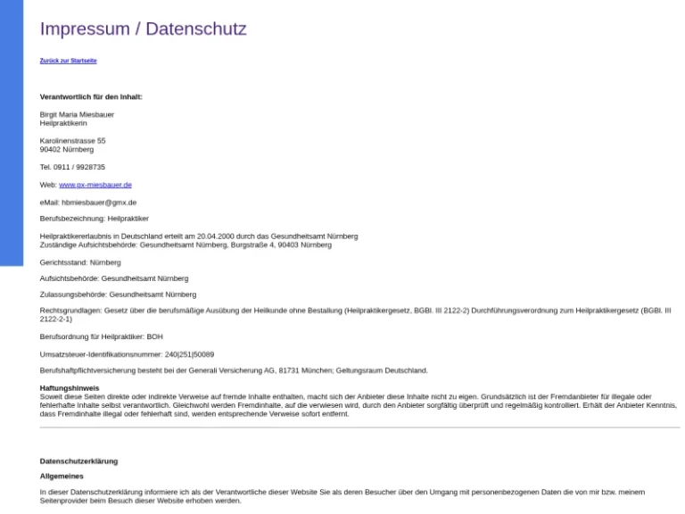 Birgit Maria Miesbauer Heilpraktiker - Alternativmediziner in Nürnberg