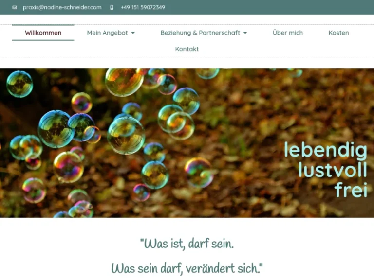 Privatpraxis Nadine Schneider – Gestalttherapeutin, Life Coach, Heilpraktikerin f. Psychotherapie - Life Coach in Nürnberg