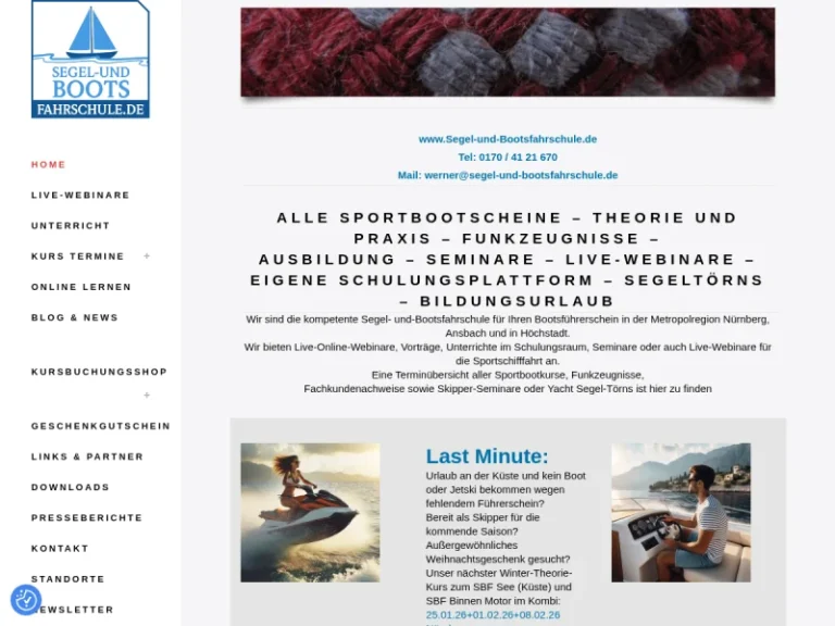 Segel-und-Bootsfahrschule.de – Inh. Werner Spachmüller - Bootslehrer in Nürnberg