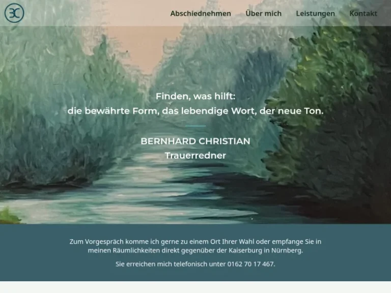 Trauerredner Bernhard Christian - Bestattungsinstitut in Nürnberg