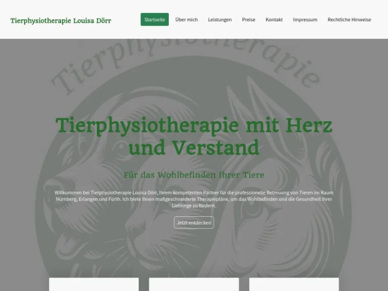 Tierphysiotherapie Louisa Dörr - Physiotherapeut in Nürnberg
