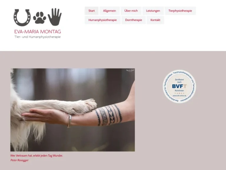 Tier- und Humanphysiotherapie Montag - Physiotherapeut in Nürnberg