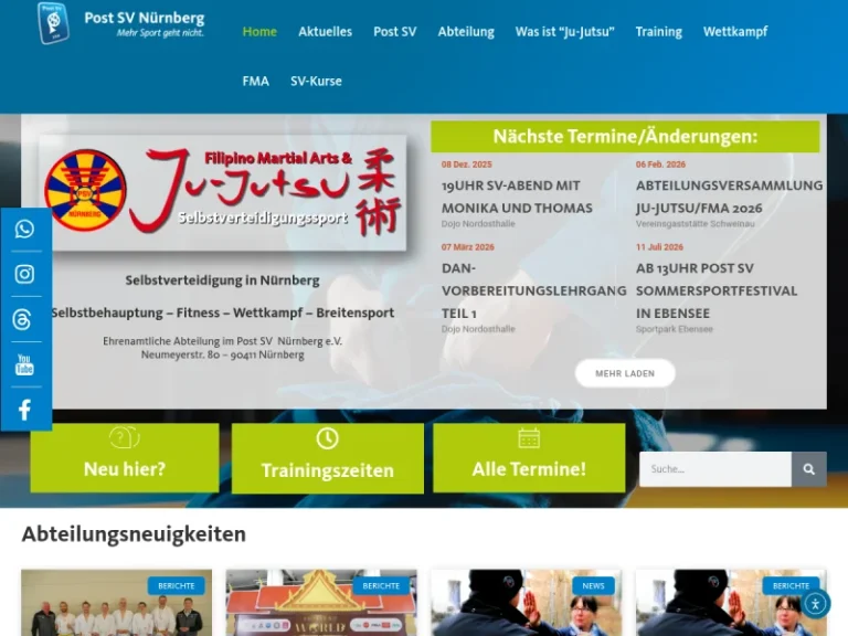 Selbstverteidigung Ju-Jutsu Vereinsabteilung Post SV - Verein in Nürnberg