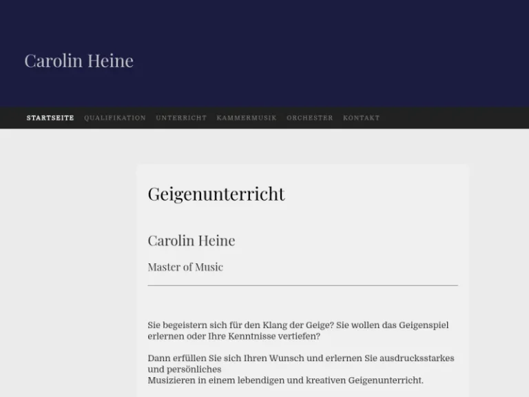 Geigenunterricht Carolin Heine - Musiklehrer in Nürnberg