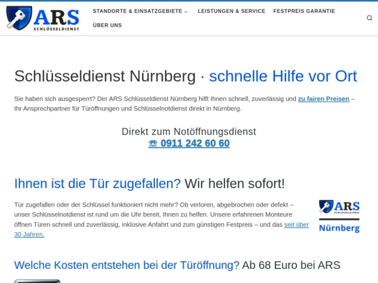 ARS Schlüsseldienst Nürnberg - Schlüsseldienst in Nürnberg