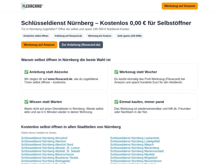 Flexacard® Schlüsseldienst - Anbieter von Schlössern in Nürnberg