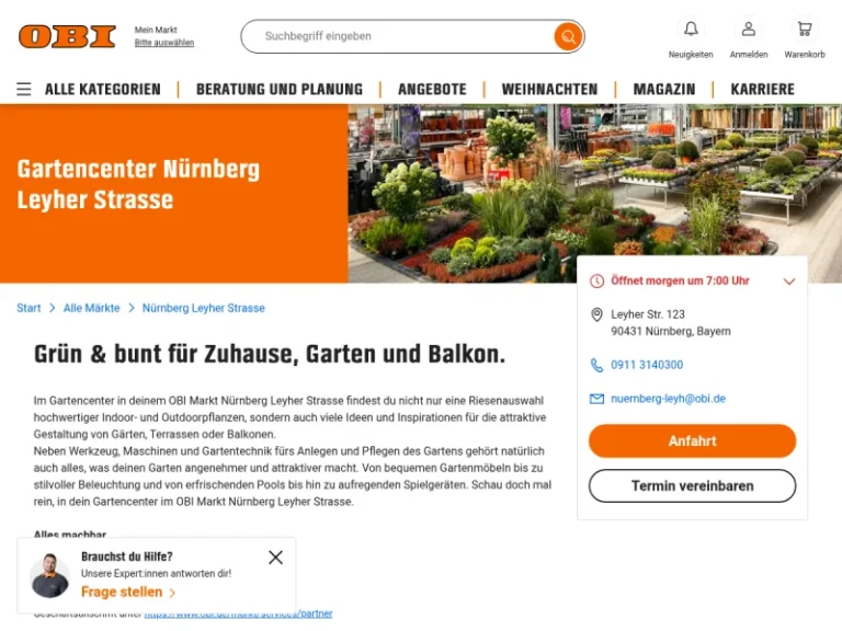 OBI Gartencenter Nürnberg, Leyherstr. - Blumengeschäft in Nürnberg