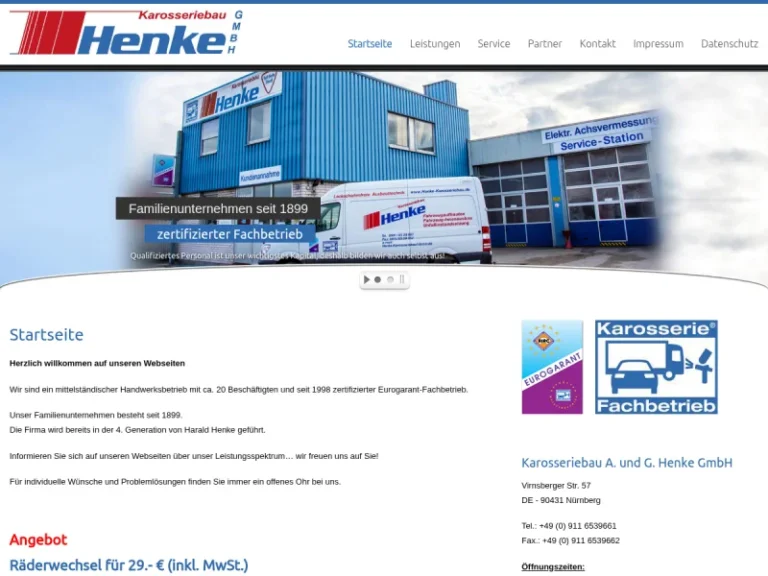 Karosseriebau A. & G. Henke GmbH - Karosseriewerkstatt in Nürnberg