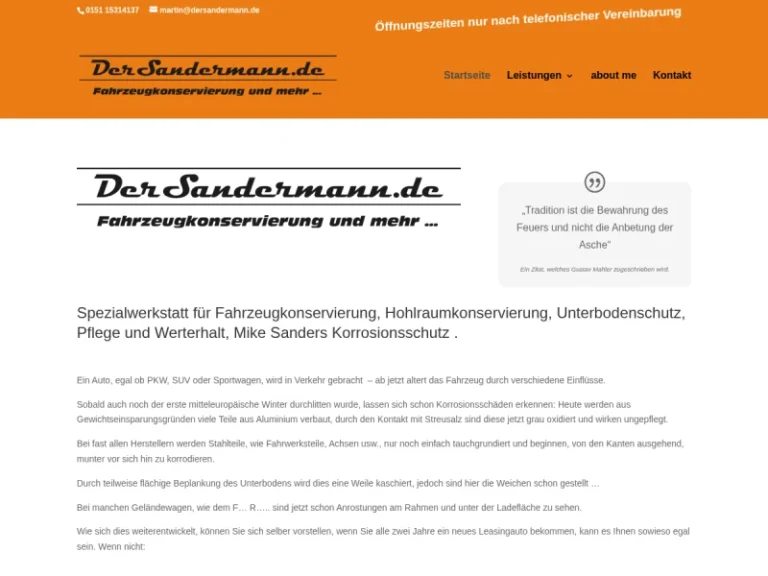 Der Sandermann Fahrzeug- und Lackpflege Hohlraumkonservierung Unterbodenschutz Rostschutz - Autowerkstatt in Nürnberg