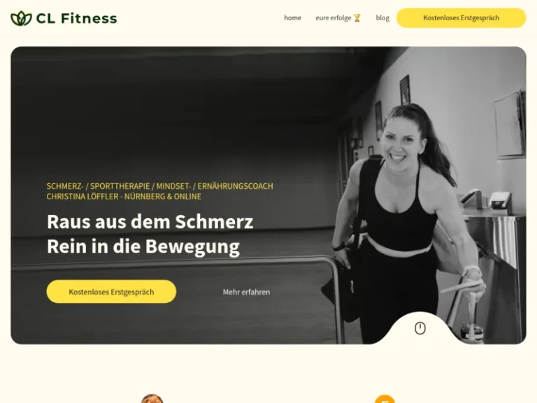 CL Fitness – Christina Löffler – Sport- / Schmerztherapie / Personal Training / Ernährung in Nürnberg und online - Ernährungsberater in Nürnberg